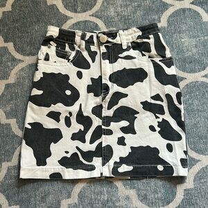 Nasty gal cow print skirt